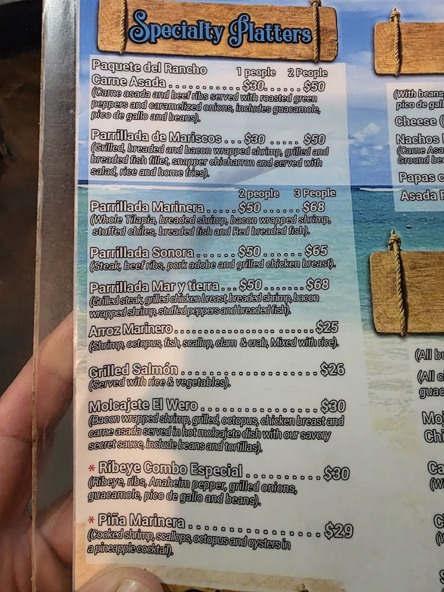 Rocky Point Seafood Restaurant Menu - Image 1