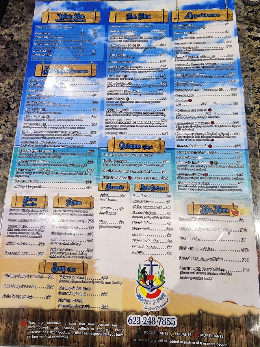 Rocky Point Seafood Restaurant Menu - Image 2