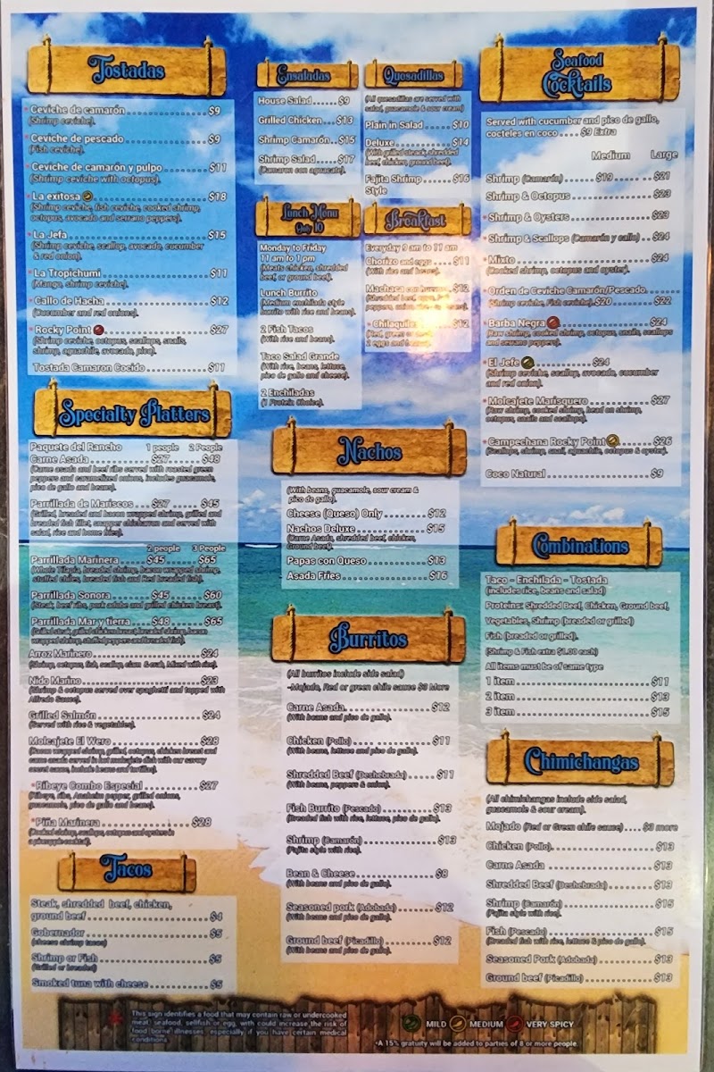 Rocky Point Seafood Restaurant Menu - Image 3